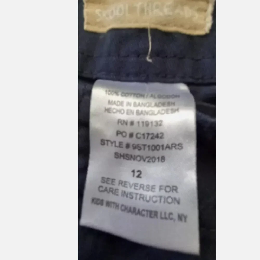 Boys Cargo Shorts Size 12 (26x8) NWT Navy Blue Skool Threads Uniform Pockets